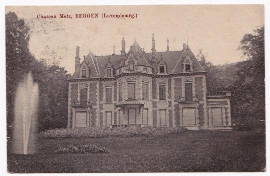 Château de Beggen former Château Metz in 1913 black and white postcard