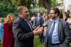 U.S. Secretary of State Michael R. Pompeo meeting with U.S. Embassy Athens staff and families in Athens, Greece