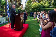 U.S. Secretary of State Michael R. Pompeo meeting with U.S. Embassy Athens personnel and their families