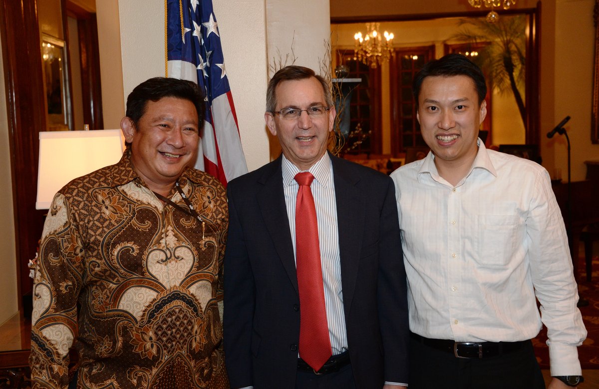 Ambassador hosting a reception for Bupati before leadership training program in America