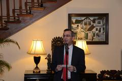 Ambassador hosting a reception for Bupati going to America for leadership training program