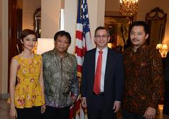 Ambassador hosting a reception for Bupati attending leadership training in America