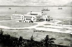 New residence of American High Commissioner Francis B. Sayre beside palm-fringed Dewey Boulevard overlooking Manila Bay