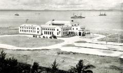 New residence of American High Commissioner Francis B. Sayre beside palm-fringed Dewey Boulevard overlooking Manila Bay in 1940
