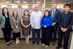 Commission on Filipinos Overseas Secretary Dante Ang II speaking at an event on 21 November 2024