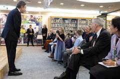 Secretary Antony J. Blinken and U.S. Ambassador Philip S. Goldberg meet and greet with U.S. Embassy staff in Seoul