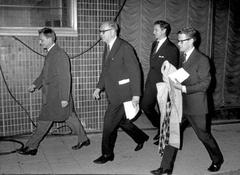 The Social Democrats Olof Palme, Prime Minister Tage Erlander, Sten Andersson and Ingvar Carlsson in 1968