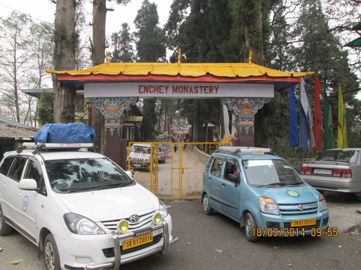 Main gate of Enchey Monastery in Sikkim, India