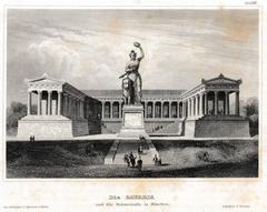 Die Bavaria statue and Ruhmeshalle in Munich