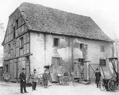 Stable of the historic city hall in Münster, Westphalia, Germany circa 1900
