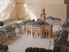 Model of Ludwigskirche church exhibited inside the church in Saarbrücken