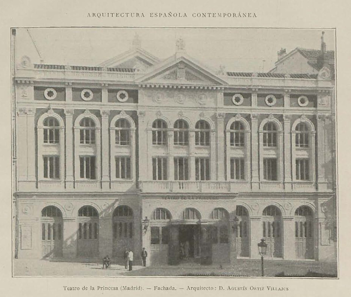 Historic Teatro de la Princesa building in Madrid in 1902