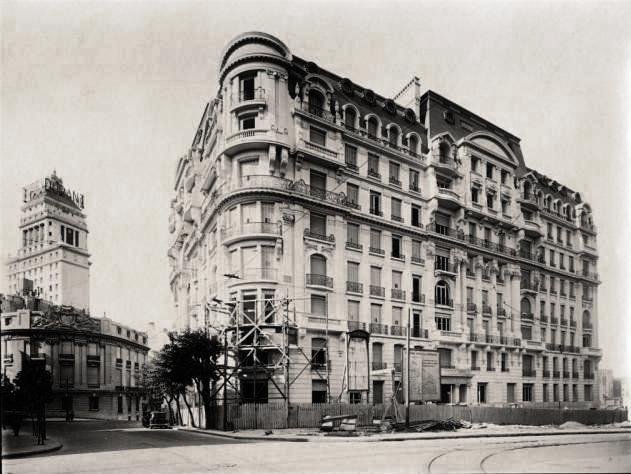 Historic Edificio Estrugamou building on Arroyo and Esmeralda streets in Buenos Aires, circa 1930