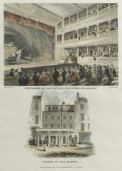 Interior view of the Little Theatre Haymarket with audience and stage