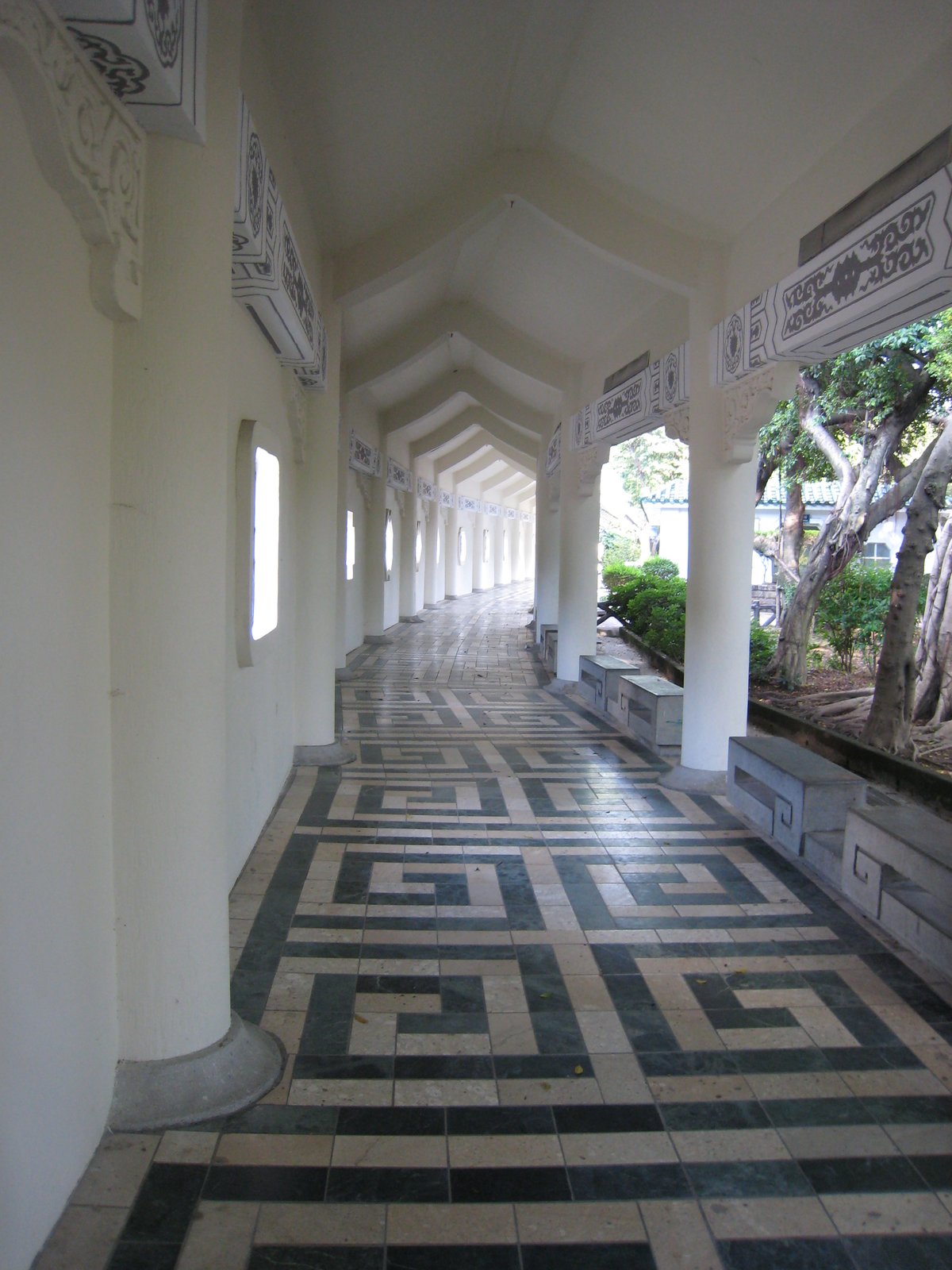 Interior of the wall surrounding Chiang Kai-shek Memorial Park in Taipei