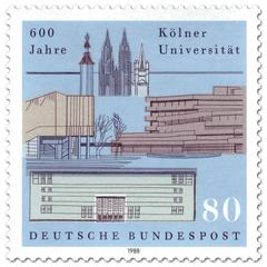German postage stamp from 1988 celebrating 600 years of the University of Cologne