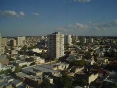 View of Bahia Blanca port from city center with distant ships and waterfront
