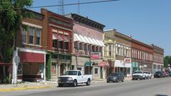 Historic buildings on the western side of 100 block S. Main Street in Clinton, Indiana