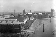 Horse stables and coliseum at Toronto Exhibition Grounds in 1930