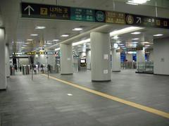 Ticket gates at AREX Digital Media City Station in South Korea