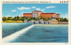 Art Museum and Aquarium along Schuylkill River in Philadelphia, Pennsylvania