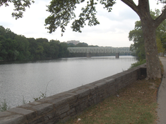 Steel Pratt truss Falls Bridge over Schuylkill River in Fairmount Park Philadelphia