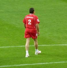 Zoran Janković playing football at Stožice stadium in 2010