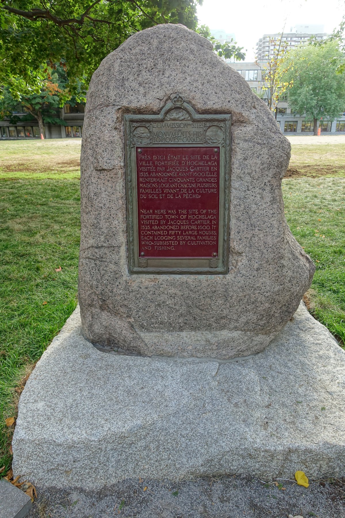 Hochelaga National Historic Site at McGill University in Montreal, Quebec, Canada