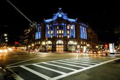 South Station headhouse illuminated at night in January 2017