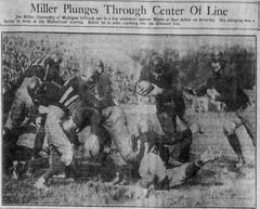 Jim Miller University of Michigan fullback football action 1924