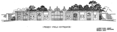 Architectural drawing of Ferry Field Entrance by Albert Kahn