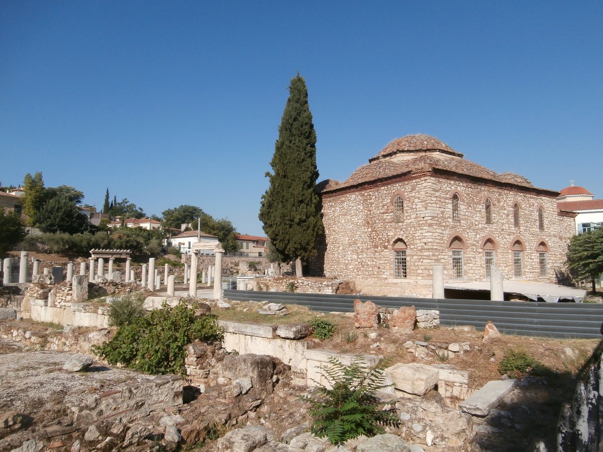 Exterior view of Fetiye Mosque in Athens with traditional Ottoman architecture