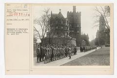 University of Pennsylvania students drilling on the university grounds in Philadelphia, April 1917