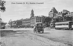 Vintage postcard of Flora Fountain in Bombay