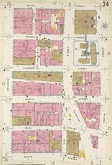Sanborn insurance map plate 34 of Manhattan, New York City, 1905