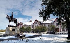 Historic Fort Calgary Museum at the confluence of Bow and Elbow rivers in Calgary