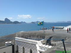 Copacabana Fort's Main Battery Guns pointing towards Sugar Loaf Mountain and Copacabana Beach