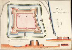 Historical map of Paliacatte with detailed annotations and labels showing geographical features and locations