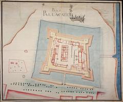 Historical map plan of the fort at Paliacatte