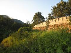 Historic Seoul City Wall captured in August 2007 with greenery and traditional architecture