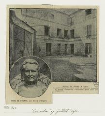 Illustration of Balzac's House at 47 rue Raynouard, Passy, Paris, dated 1910