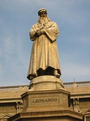 Monument to Leonardo da Vinci in Piazza della Scala Milan
