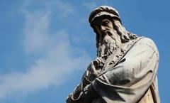 Statue of Leonardo da Vinci in Milan city center
