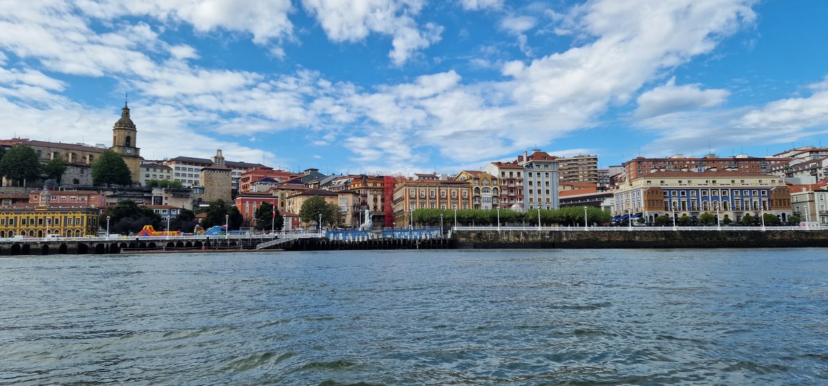 Scenic view of Portugalete from the right bank in Bizkaia, Euskadi