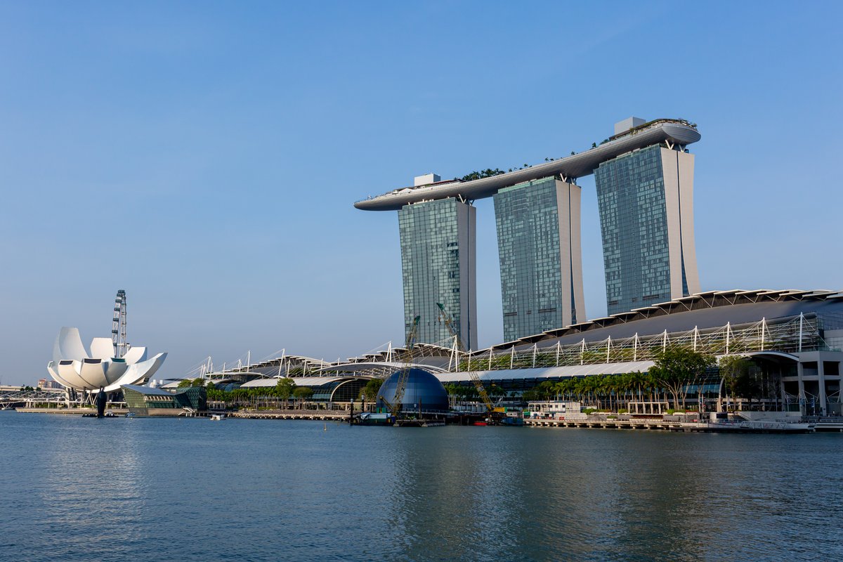 Marina Bay Sands hotel and resort in Singapore with skyline and water