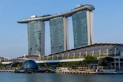 Marina Bay Sands hotel and resort in Singapore at sunset