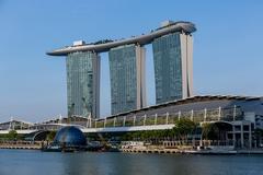 Marina Bay Sands hotel and casino in Singapore at sunset