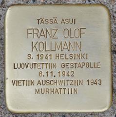 Stolperstein Dedicated To Franz Olof Kollmann