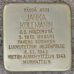 Stolperstein Dedicated To Janka Kollmann