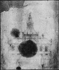 Exterior facade drawing of Kungsholms kyrka (Ulrika Eleonora kyrka) by Mathias Spieler